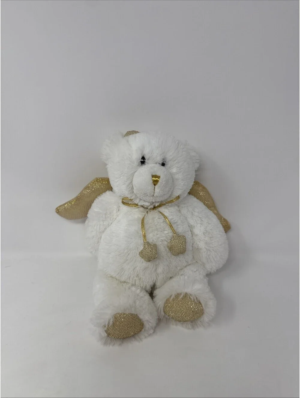 White And Gold Angel Bear Plush Stuffed Animal